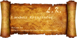 Landesz Krisztofer névjegykártya